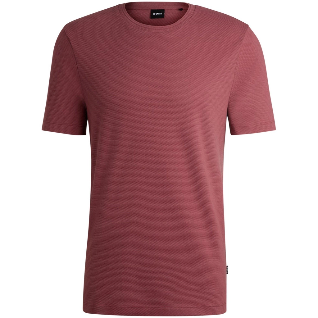 Hugo Boss Tiburt Jacquard T Shirt - Open Red 644